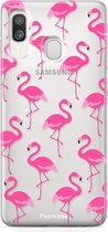 Samsung Galaxy A40 hoesje TPU Soft Case - Back Cover - Flamingo