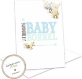 Babyborrel invites invulkaarten - Babykaarten - Uitnodigingen - Babyshower - Kraamfeest - Babyborrel BSK003