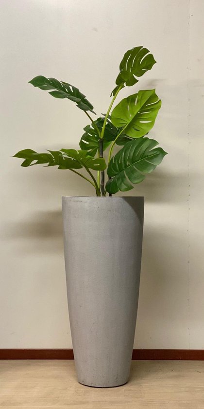 Gendt Pot de fleurs Cache-pot, style années 50, design simple, Fiberstone, intérieur et extérieur, résistant aux UV/au gel, robuste, léger