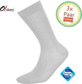 Sokken heren | 3 Paar Herensokken licht grijs | Naadloze sokken | Anti-bacterieel door Zwitserse Sanitized® | Maat 43-46