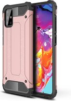 Samsung galaxy A51 silicone TPU hybride roze goud hoesje case