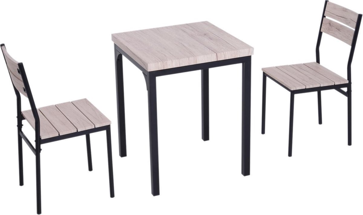 Compacte Eettafel set met 2 Stoelen - Eetkamer tafel met eetkamerstoelen -  Balkonset -... | bol.