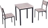 Compacte Eettafel set met 2 Stoelen - Eetkamer tafel met eetkamerstoelen - Balkonset - Zitgroep - 2 Personen - Hout - Zwart, gebruikt tweedehands  Nederland