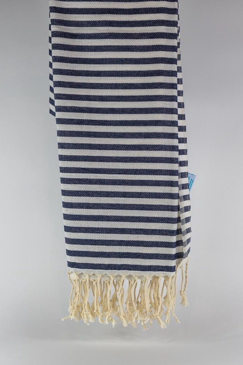 Knidos – Turkse hamamdoek – 100x180 cm – katoen – licht & sneldrogend – donkerblauw