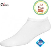 Sokken heren | 3 Paar lage Herensokken wit | Sneakersokken naadloze sokken | Anti-bacterieel door Zwitserse Sanitized® | Maat 43-46