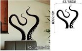 3D Sticker Decoratie 58X86CM Vinyl Octopus Tentakels Muursticker voor Wc-tank Koel Decor, Koel Badkamer Toilet Art Decal Octopus Tentakels Home Decor - Octpuos-32 / Small