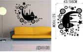 3D Sticker Decoratie Mooie zon en maan Etnische Boho Sunshine muur sticker Art Decor Sticker Vinyl Fashion muurstickers Home Decor slaapkamer - aw4108 / Large