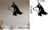 3D Sticker Decoratie Huilende Wolf Hond Vinyl Decor Sticker Muursticker Sticker Hond Wolf Muurschilderingen Muuraffiche Papier Home Decor - WOLF24 / Small