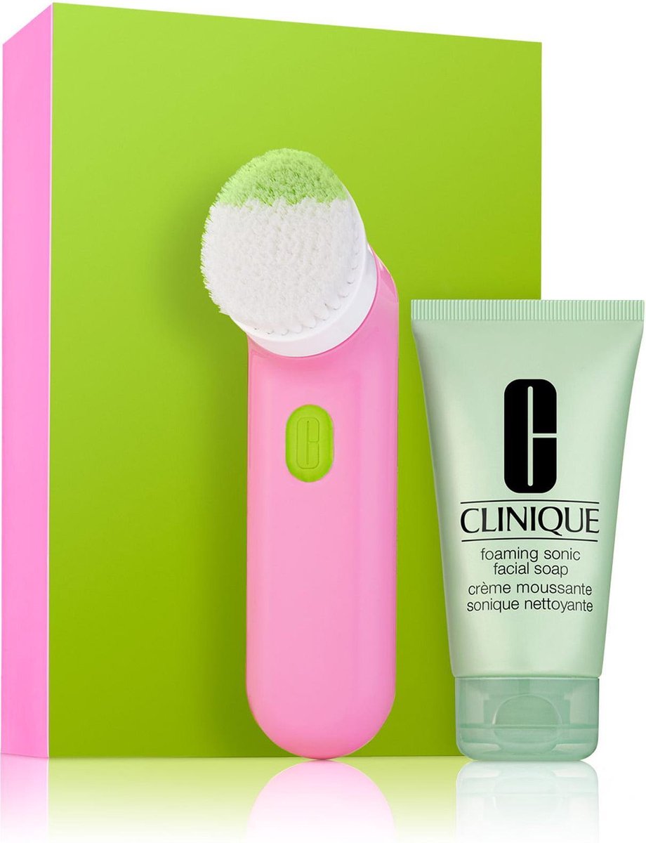 Verliefd drinken Merchandising Clinique Limited Edition Pink Sonic System Purifying Cleansing Brush & Soap  | bol.com