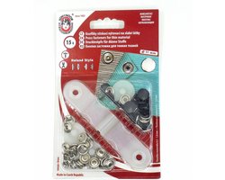 Dichte inslag drukknoop zwart 10,5 mm