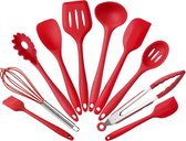 Set de cuisine 10 pièces Rouge - Cuisine de cuisine - Spatule, fouet, cuillère, etc.