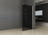 Inloopdouche Wiesbaden met muurprofiel 100 x 200 cm 10 mm NANO rookglas