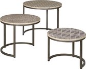 Salontafel Rond | Mozaïek print | Set van 3