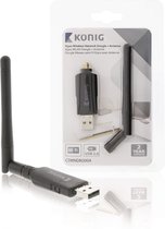 König CSWNDN300A Draadloze Usb-adapter N300 2.4 Ghz Wi-fi Zwart