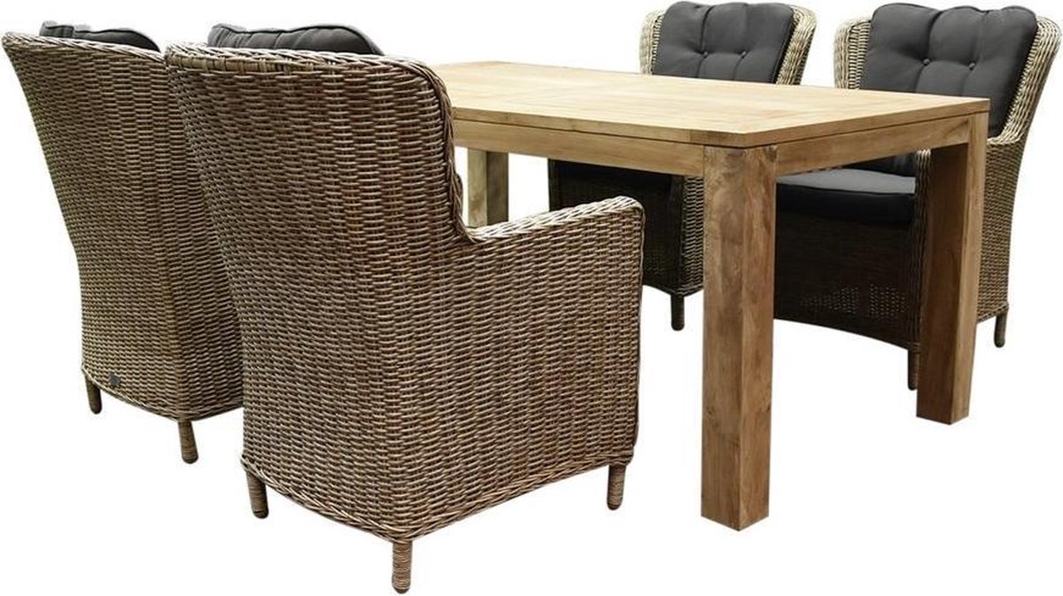 Marina Krista dining tuinset 180x95x77,5 cm 5-delig teak