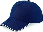 Senvi Puur Katoenen Cap met gekleurde rand - Kleur Blauw/Wit