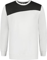 Tricorp Sweater Bicolor Naden 302013 Wit / Donkergrijs - Maat 4XL