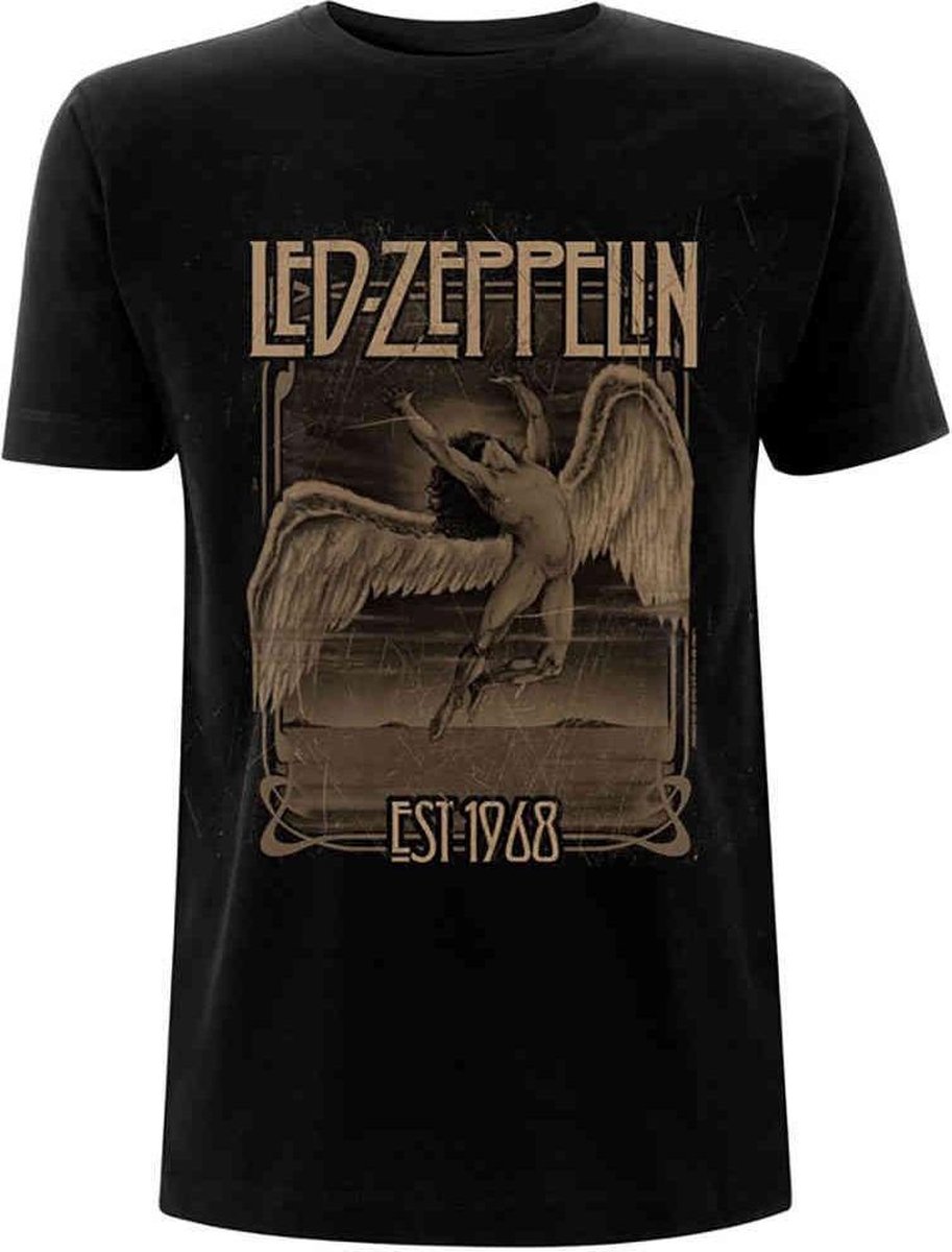 Led Zeppelin - Faded Falling Heren T-shirt - M - Zwart