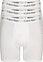 Calvin Klein Cotton Stretch boxer brief (3-pack) - heren boxers extra lang - wit - Maat: S