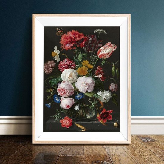 Peinture sur toile * Jan Davidsz de Heem Vase avec Fleurs * - Nature morte aux Bloem - couleur - 50 x 70 cm