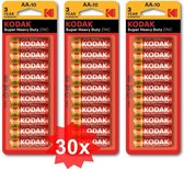 Kodak ZINC Super Heavy Duty LR6 / AA / R6 / MN 1500 1.5V Alkaline batterij - 30 Stuks (3 Blisters a 10St)
