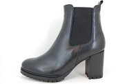 Stravers - Maat 44 Comfortabele Trendy Chelsea Boots met Hak. Enkellaarzen Grote Maten