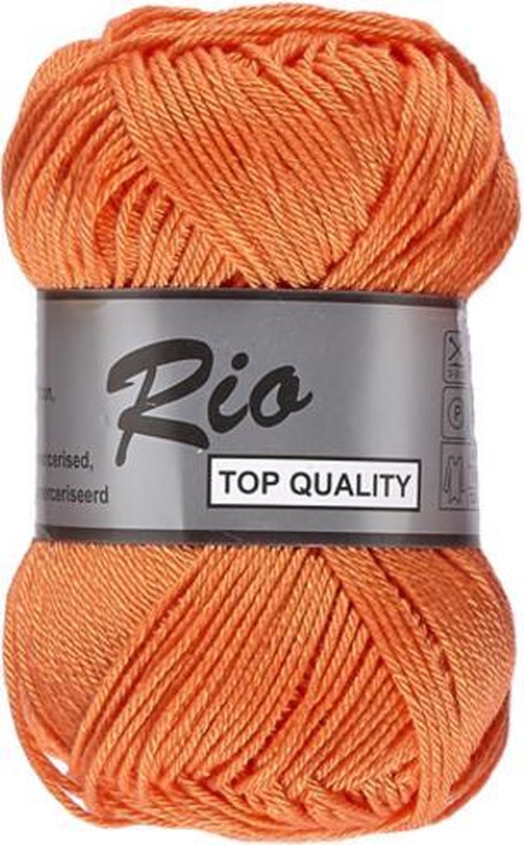 Lammy yarns Rio katoen garen - oranje (028) - naald 3 a 3,5 mm - 1 bol