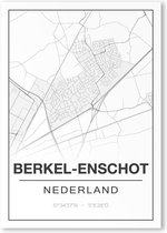 Poster/plattegrond BERKEL ENSCHOT - 30x40cm