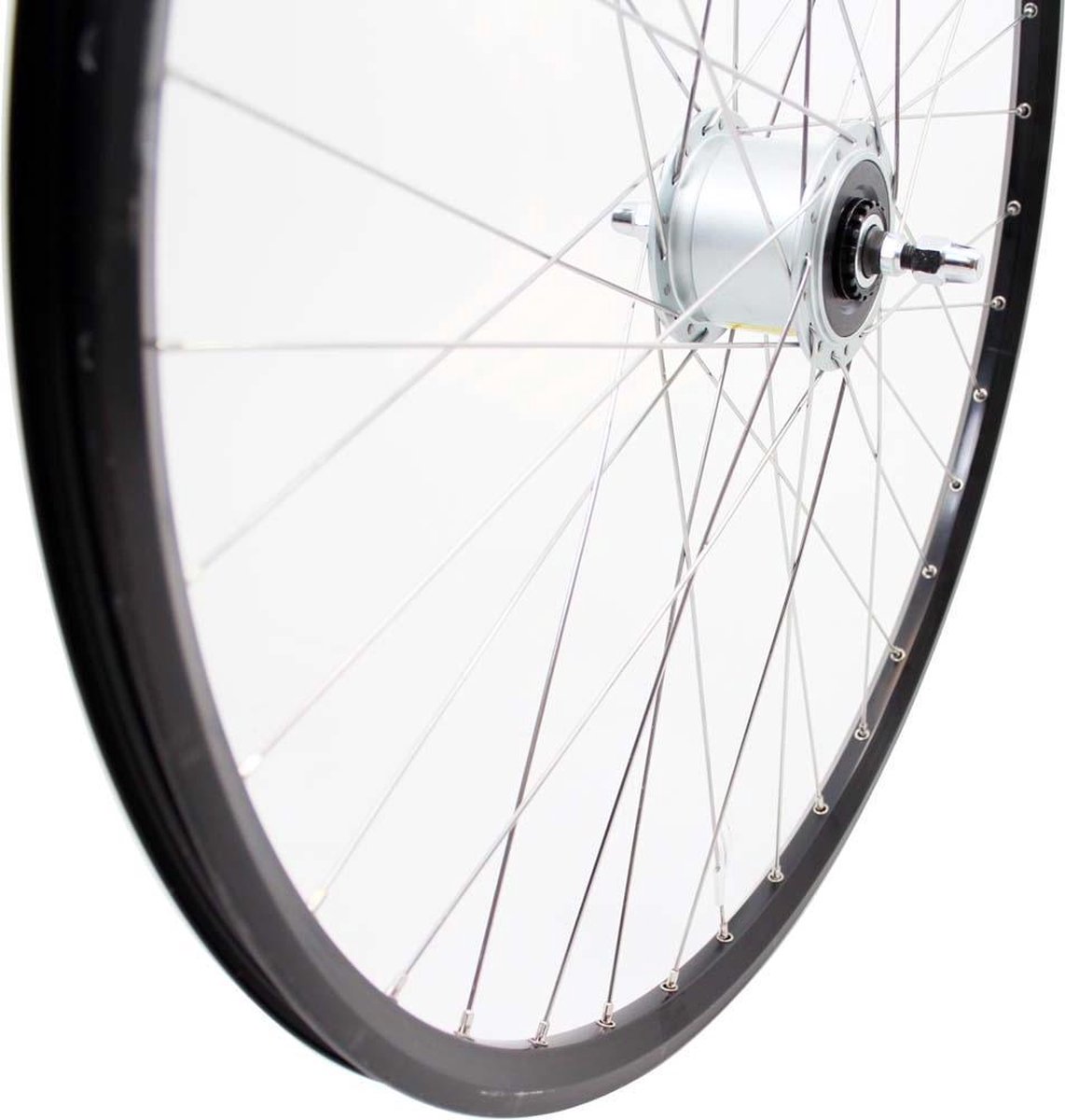 Roland voorwiel 28 naafdyn RB vast ZAC2000 zwart RVS spk