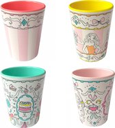 Jill - Set van 4 verschillende bekers 0,23 L - Melamine