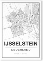 Poster/plattegrond IJSSELSTEIN - 30x40cm