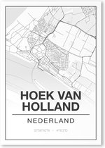 Poster/plattegrond HOEK-VAN-HOLLAND - A4