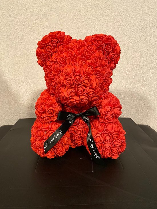 mythologie Markeer Productiecentrum Rozenbeer van rode kunst rozen 40cm Valentijnsdag/Moederdag/Verjaardag rose  bear | bol.com