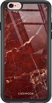 iPhone 6/6s hoesje glass - Marmer rood | Apple iPhone 6/6s case | Hardcase backcover zwart