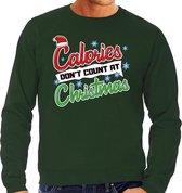 Grote maten foute Kersttrui / sweater - Calories dont count at Christmas - groen voor heren - kerstkleding / kerst outfit 4XL (60)