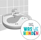 Was je handen sticker - Wasbaksticker - Handen wassen na plassen - Handen wassen sticker in wasbak - 2 Stickers