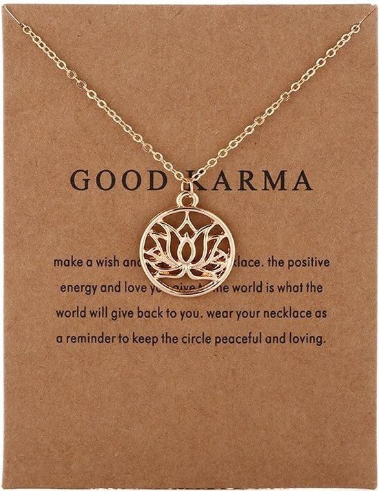 Good Karma Ketting - Lotus bloem met cirkel hanger aan ketting -  Geluksketting - Lotus... | bol.com