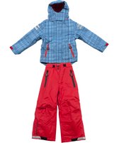 Ducksday - kerstpakket - skiset voor kinderen - vierseizoens jas en skibroek - Jack/rood - 134/140