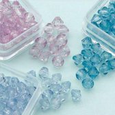 Acrylkralen 6mm Diamond Shape - 4 grs x 3 doosjes Lila, Lichtblauw, Donkerblauw