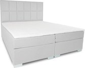 Boxspring Pisa - Vaste luxe box - Pocketvering matras + Topper - 180 x 200 - 12 vakken - Grijs - L poten