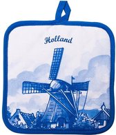 Heinen Delfts Blauw - Pannenlap - 2x Onderzetter voor pannen - Blauwe molen