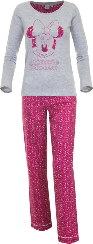 Disney Minnie Mouse huispak dames-pyjama, volwassenen, lichtgrijs / roze  maat XL | bol.com