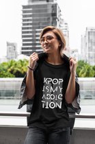 K-POP T SHIRT | KPOP IS MY ADDICTION | Maat L | Korea BTS Bangtan Boys | Korea Boyband Album Producten Merch Merchandise