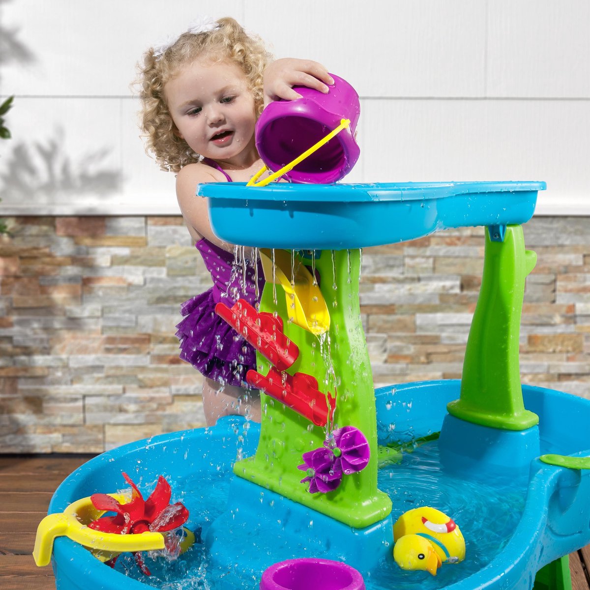 Step2 Rain Showers Splash Pond Watertafel - Met 13-delig accessoireset - Waterspeelgoed voor kind - Activiteitentafel met water voor de tuin / buiten — afbeelding 13
