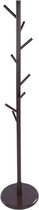 QUVIO Staande kapstok hout - 165cm hoog - 8 haken - Bruin - Garderobe kapstok