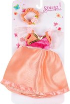 Rose & Romeo Souza Poppenkleding Yoline jurk & haarband, zalm roze (1 kaart)