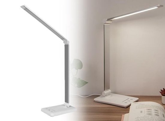 Bureaulamp LED Dimbaar - Wit - Modern - Verstelbare Verlichtingsmodi 2000K  - 6500K... | bol.com