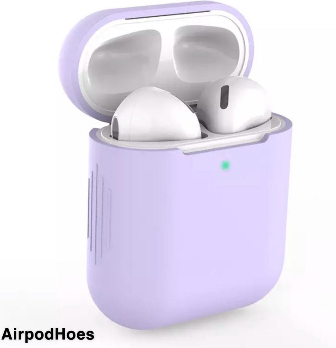 Siliconen Bescherm Hoes Cover Case geschikt Voor Apple AirPods - Licht Paars