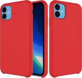 white Label Liquid Silicone Back Cover Apple iPhone 11 Rood