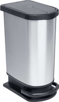 Rotho Paso Pedaalemmer - 50 l - Zilver Metallic